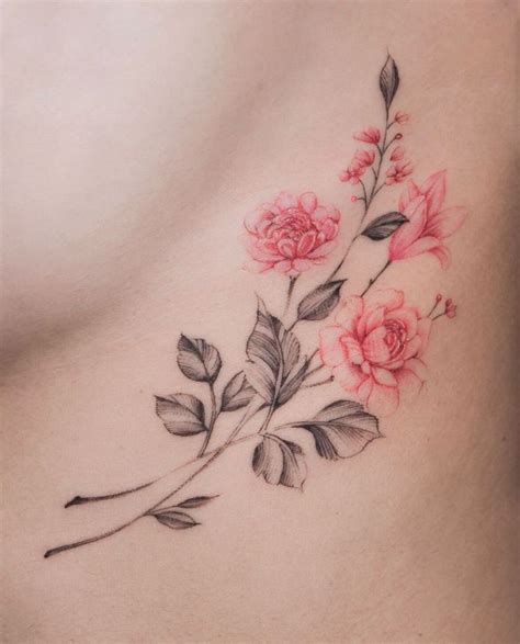 lower boob tattoo|Beautiful Lower Breast Tattoos for Women at Mantra。